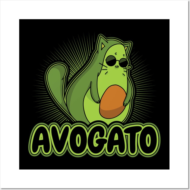 Avogato Funny Avocado Cat Lover Wall Art by aneisha